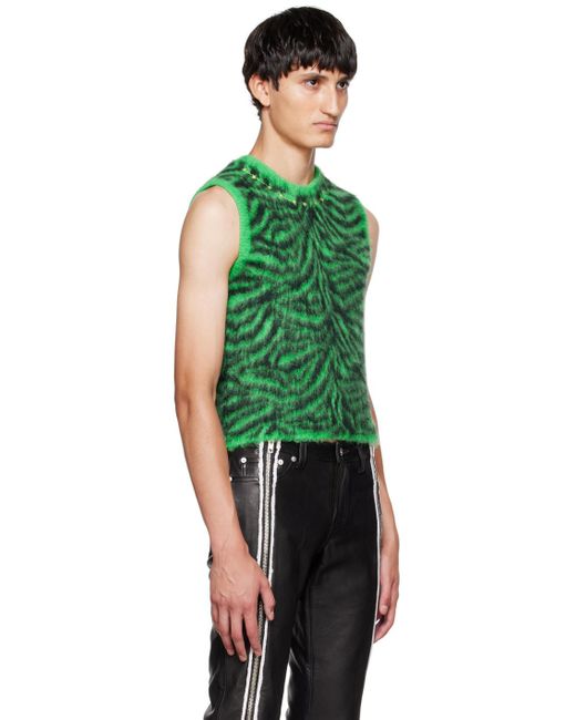 Doublet Green Zebra Vest for men