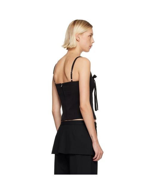 Sandy Liang Black Amelie Tank Top