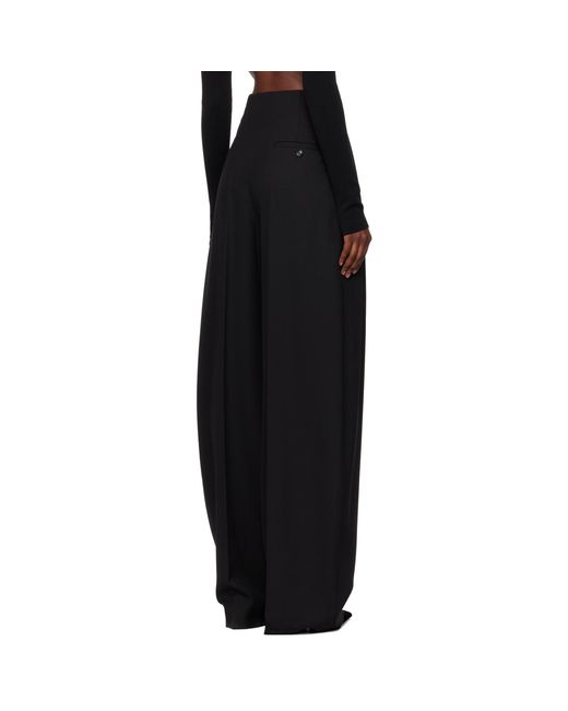 Mugler Black Wide Pleated Trousers