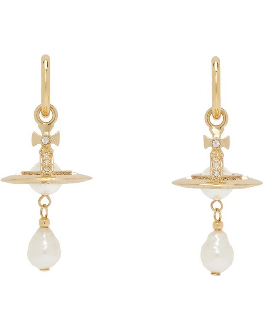 Boucles d'oreilles aleksa dorées Vivienne Westwood en coloris White
