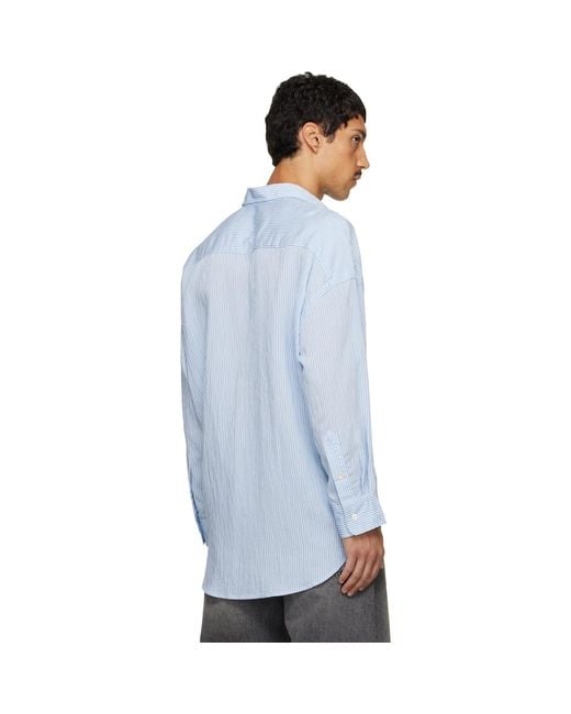 R13 Blue Drop Neck Shirt for men