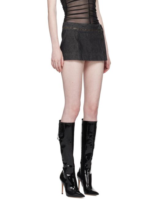 Miaou Black Ema Denim Miniskirt