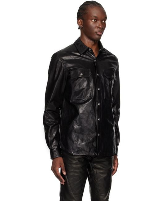 Rick owens leather shirt deals