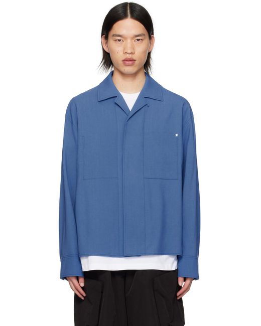 Chemise bleue à boutons-pression Wooyoungmi pour homme en coloris Blue