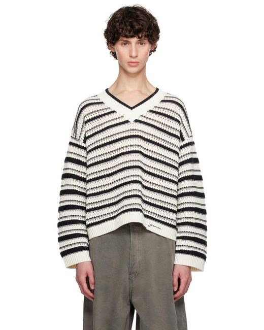 Ganni Striped Sweater for Men Lyst Australia