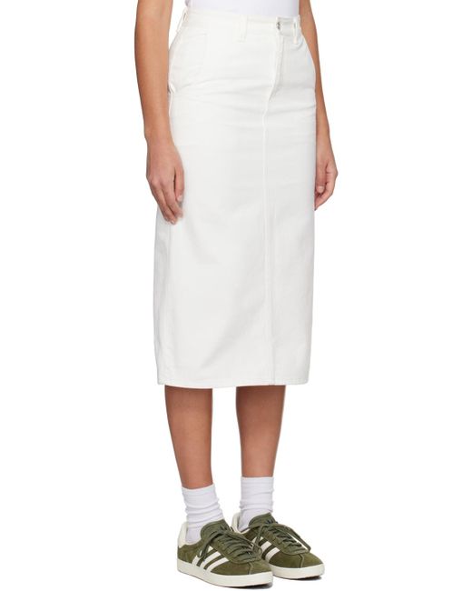 NOTHING WRITTEN White H-line Denim Midi Skirt
