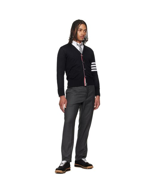 Thom Browne Black Merino Wool 4-Bar Classic Cardigan for men