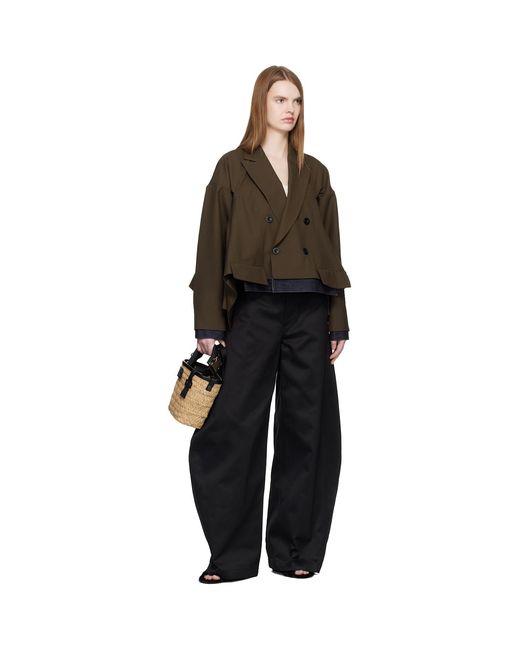 Sacai Brown Suiting & Denim Blazer