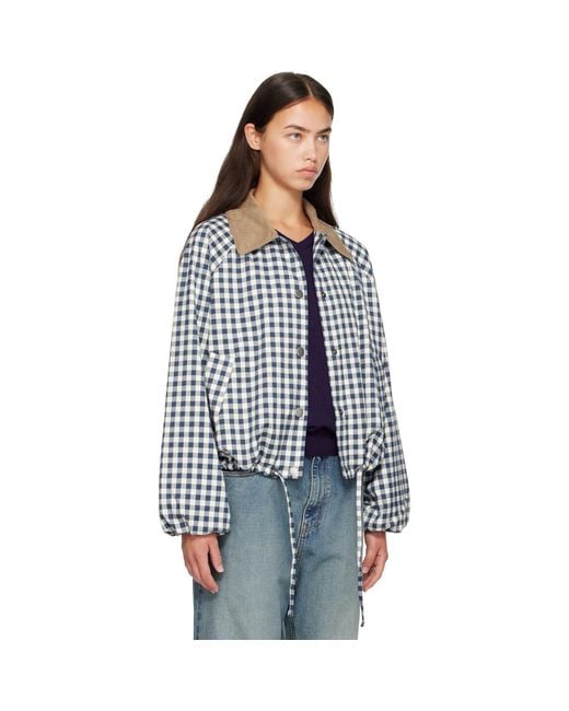 Barbour Blue Ovingham Gingham Casual Jacket