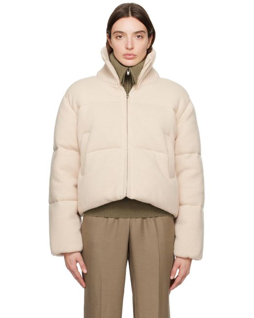 Joseph Natural Off-white Quilted Down Jacket