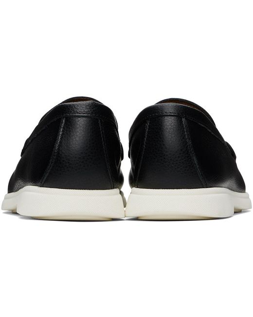 Boss Black Tumbled-leather Loafers for men
