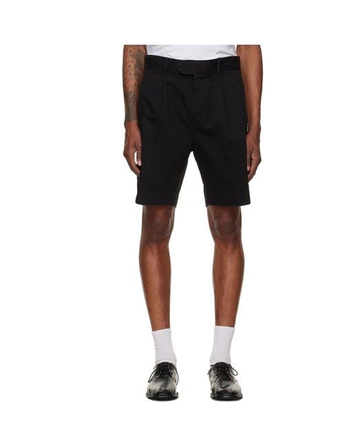 HUGO Black Straight-Fit Mercerised Cotton Chino Shorts for men