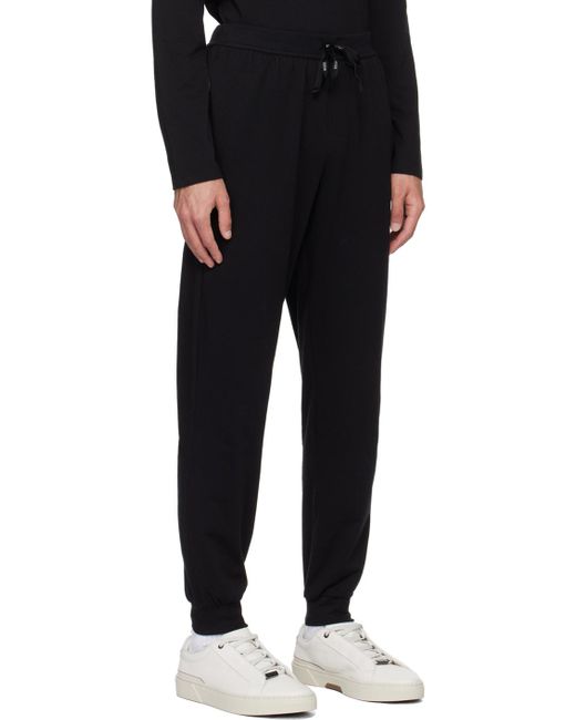 Pantalon de survêtement noir à logo brodé Boss pour homme en coloris Black