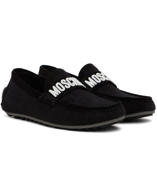 Moschino Black Drivers Loafers for men