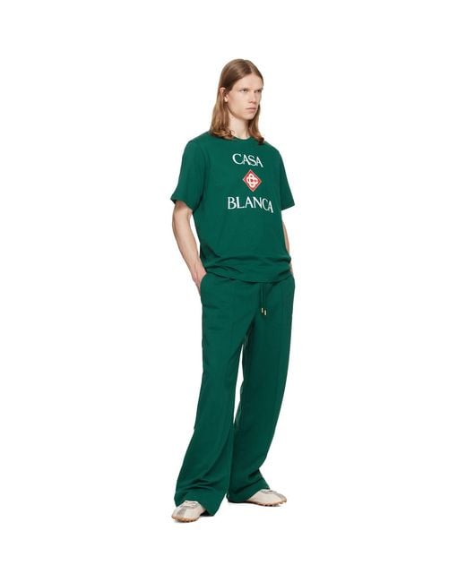 Casablanca Green Diamond Logo Short Sleeve T‑Shirt for men