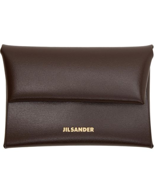 Jil Sander Brown Folded Coin Pouch