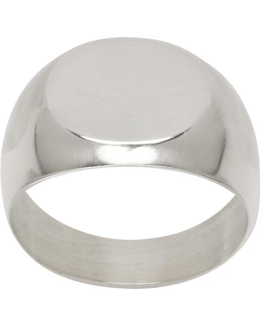 Jil Sander Metallic Silver Classic Chevalier Ring for men