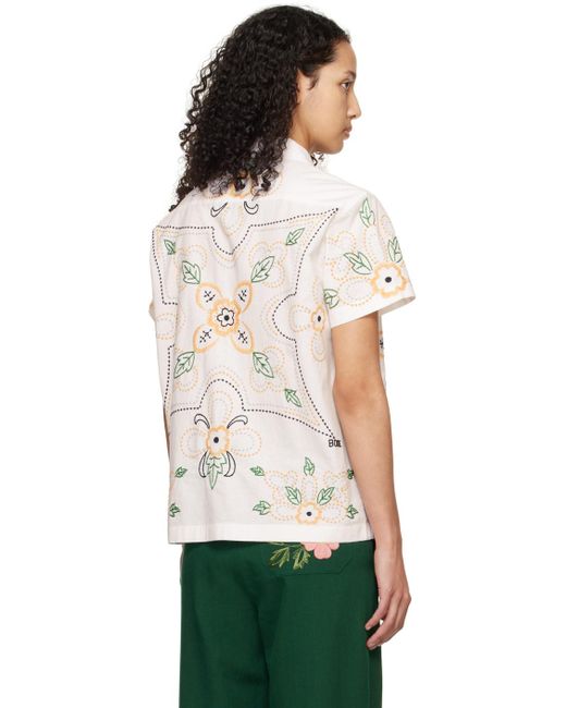 Chemise blanche à images de fleur Bode en coloris Multicolor