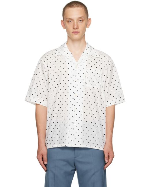 Marni White Polka Dot Shirt for men
