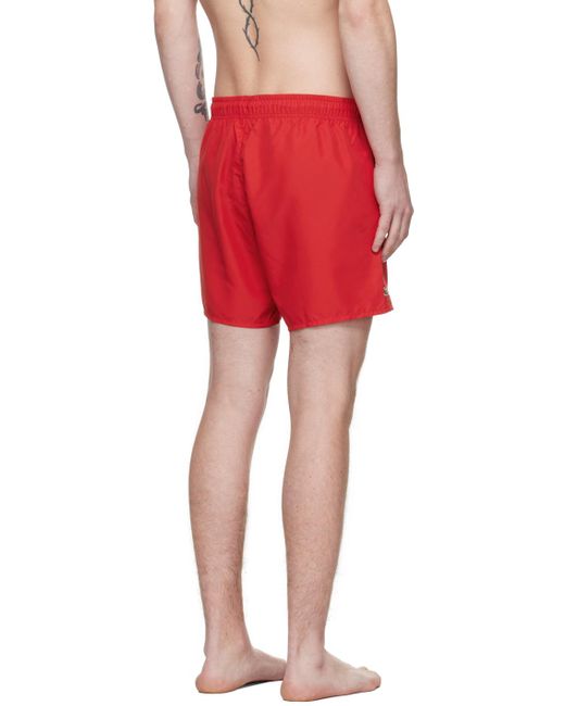 Lacoste Red Quick-dry Swim Shorts for men