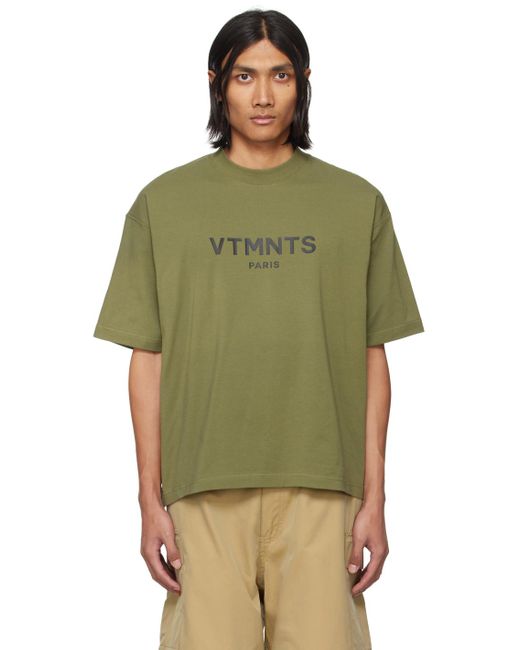 メンズ VTMNTS ーン ロゴプリント Tシャツ Green