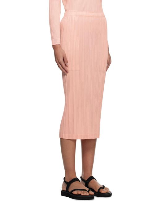 Pleats Please Issey Miyake Pink Monthly Colors October Maxi Skirt