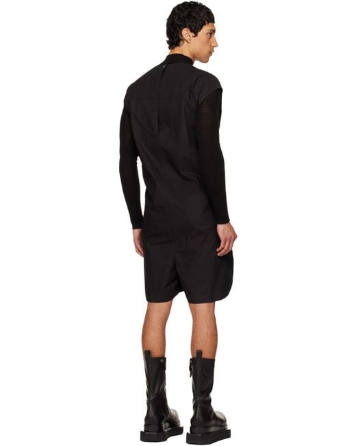 Rick Owens Black Temple Sl Short Jumpsuit for men