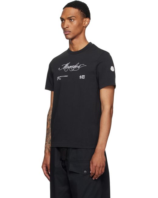 メンズ Moncler ブラック Archivio Creativo Tシャツ Black