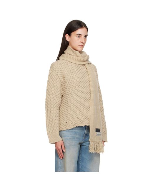 MM6 by Maison Margiela Natural Scarf Knit Sweater