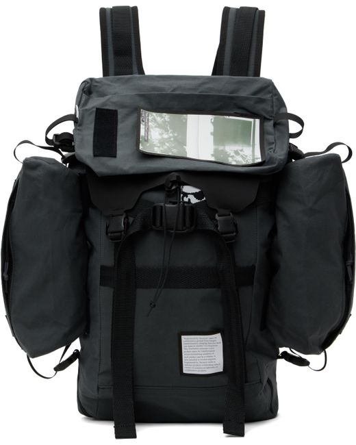 GR10K Black Waxed Cotton Backpack for men
