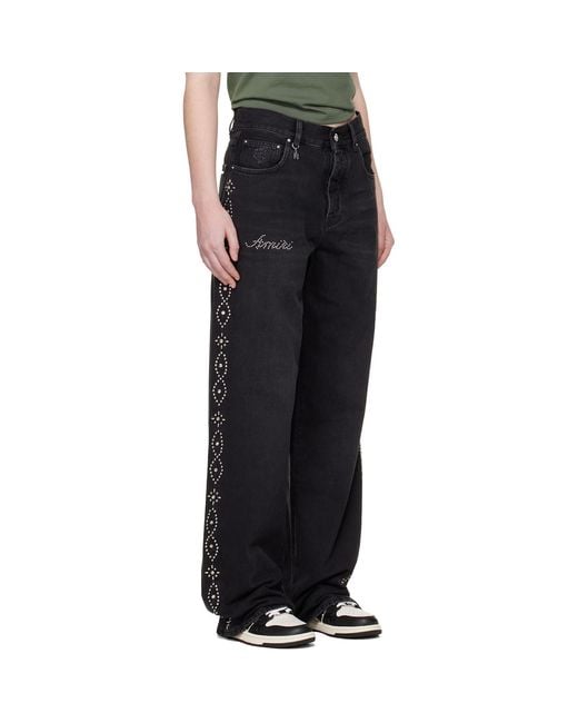 Amiri Black Stud baggy Jeans