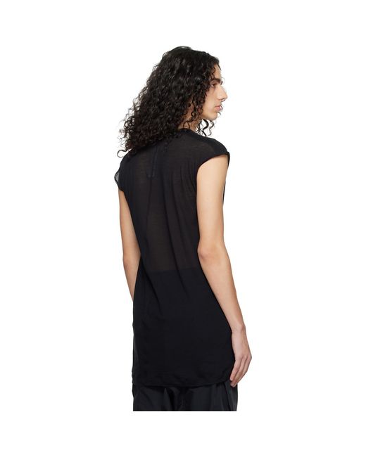 Rick Owens Black Temple Deep V Sl T-Shirt for men