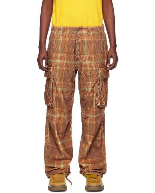 Pantalon brun à carreaux ERL en coloris Multicolor