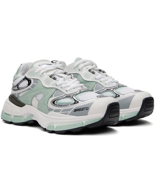 Axel Arigato Black White & Green Sphere Trip Runner Sneakers