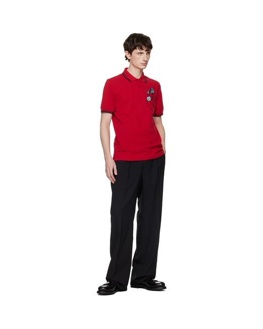 Fred Perry Red Kris Van Assche Edition Kva Polo for men