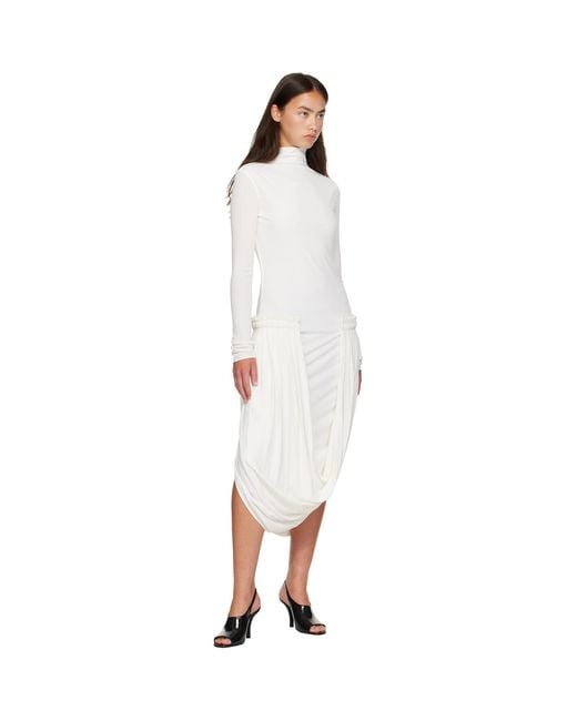 Stella McCartney White Draping Midi Dress