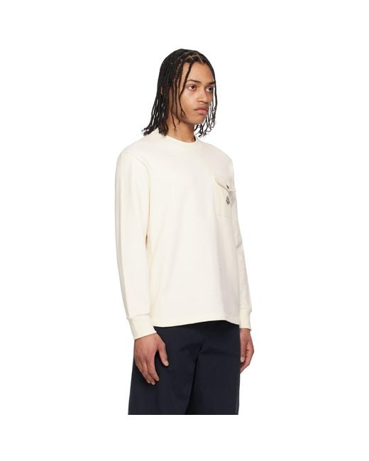 Moncler Black Off- Cotton Pocket Sweatshirt for men