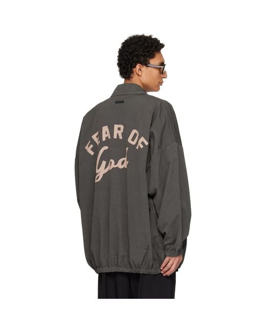 Fear Of God Gray Garment Dyed Cotton Windbreaker Jacket for men