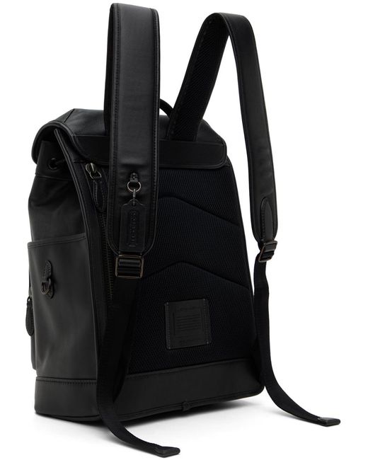 COACH Black League Flap Backpack for men