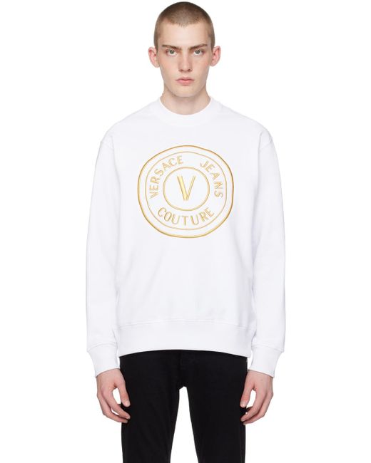 Versace White V-emblem Sweatshirt for men