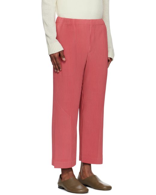 Homme Plissé Issey Miyake Red Monthly Color April Trousers for men