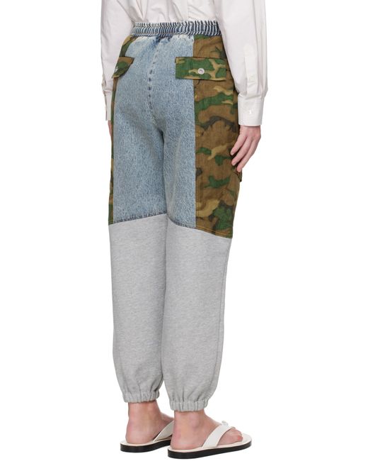 3.1 Phillip Lim Black Patchwork Camo Jogger Denim Cargo Pants