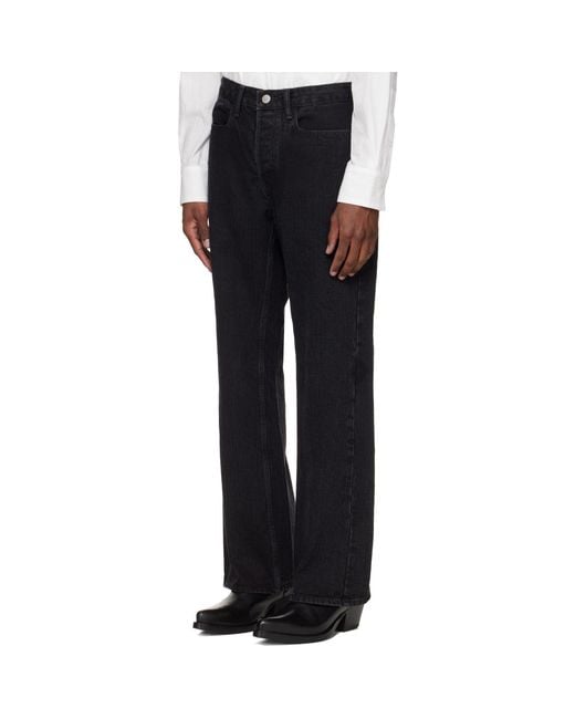 Sir Black Bootcut Washed Jeans for men