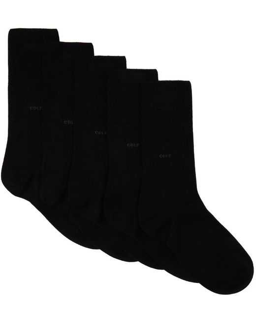CDLP Black Five-pack Mid-length Socks for men