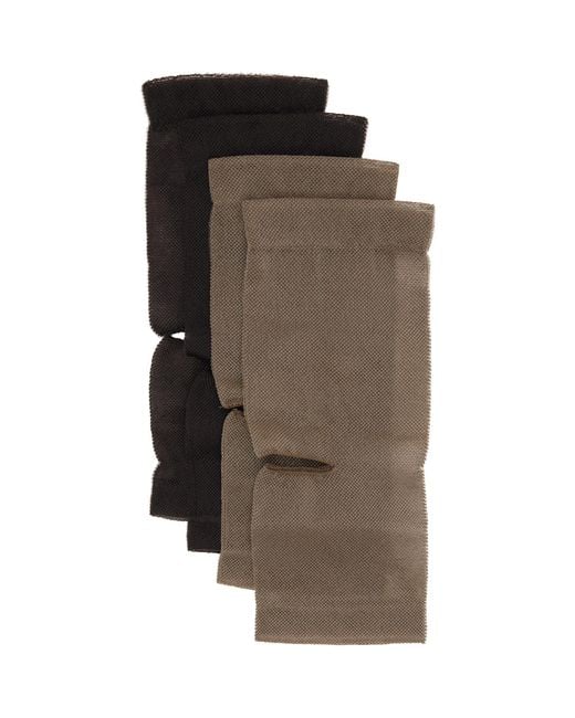 Lemaire Brown Two-Pack & Khaki Tulle Gaiter Socks