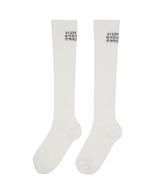 MM6 by Maison Margiela White Knee-High Socks