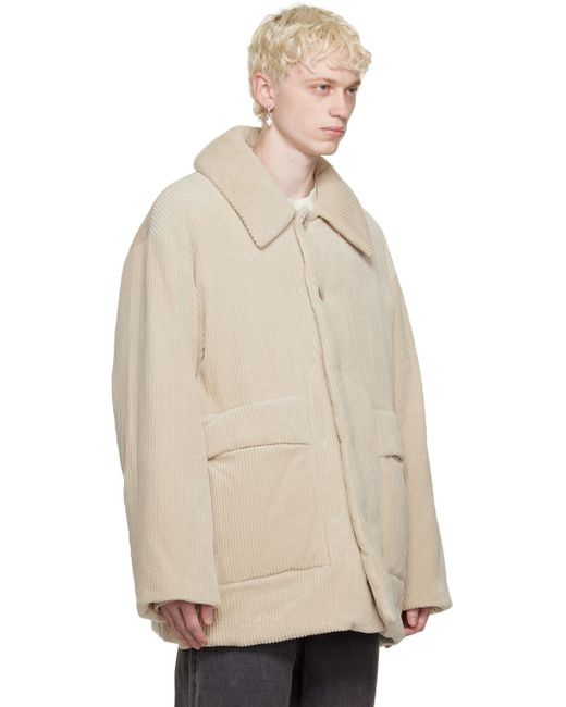Wooyoungmi Natural Off-white Spread Collar Down Coat for men