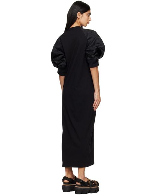 Sacai Black Paneled Maxi Dress