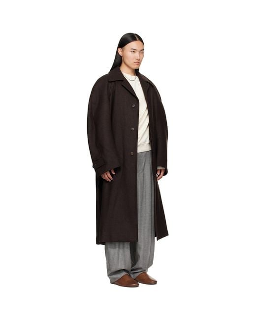 Hed Mayner Black Twill Coat for men