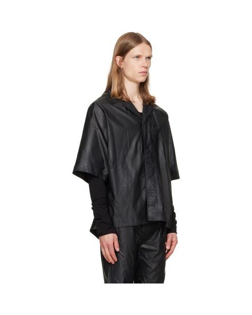 Julius Black Coated Kite Shirt for men